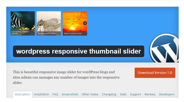 wordpress responsive thumbnail slider