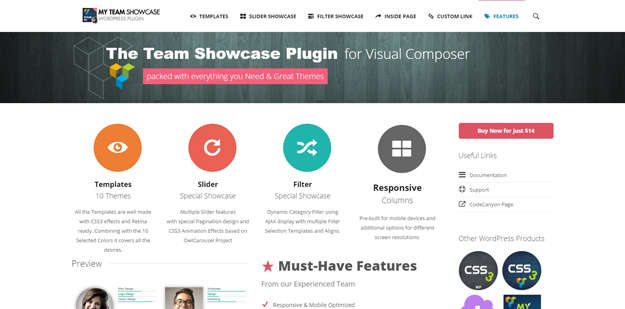Team Showcase for Visual Composer