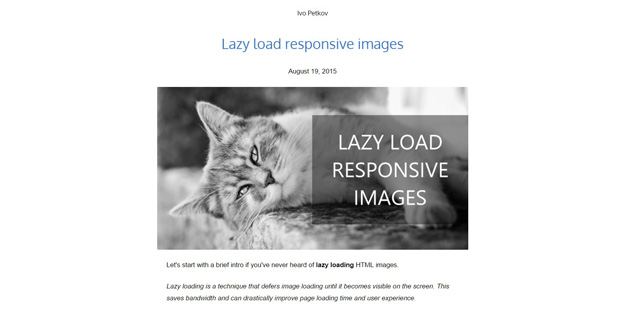 Lazy load responsive images