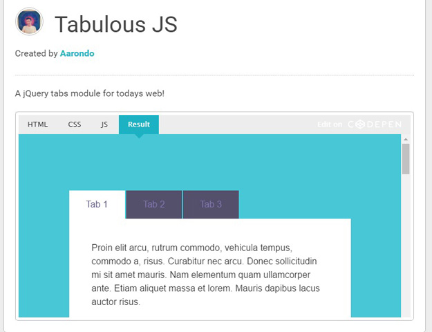 Tabulous JS