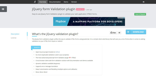 jQuery form Validation plugin