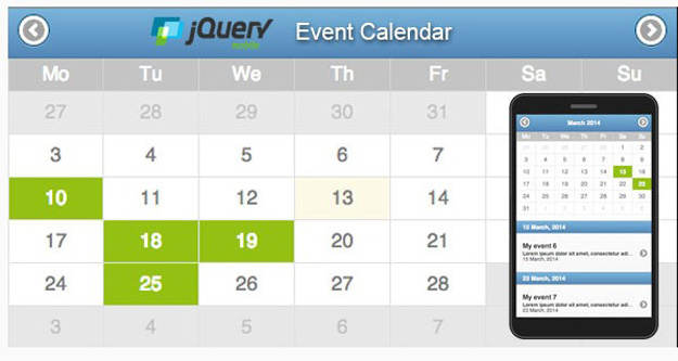 jquery event calendar